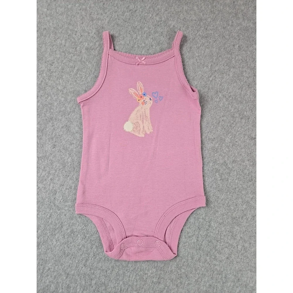 Carter's Baby Girls Size‎ 6 Months 3 pc Top Bodysuit & Shorts Bunny Outfit NEW
